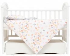 Змінна постіль 3 ел Twins Romantic Spring collection 3024-RS-101, Butterfly coral